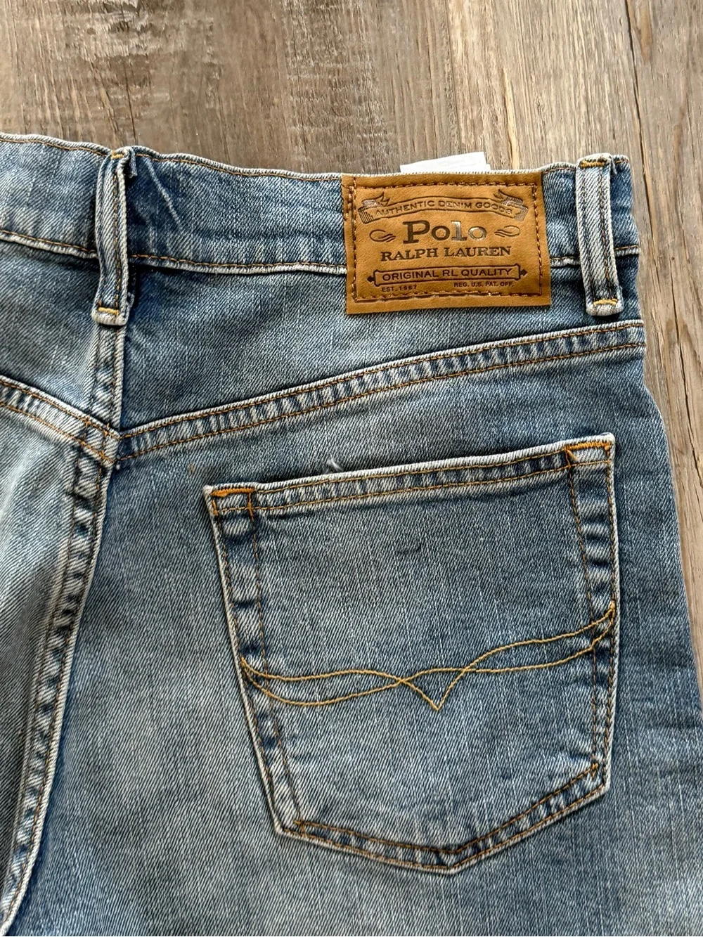 POLO RALPH LAUREN Jeans Shorts Youth 18 Sullivan Slim Fit Fray Blue Denim NWT